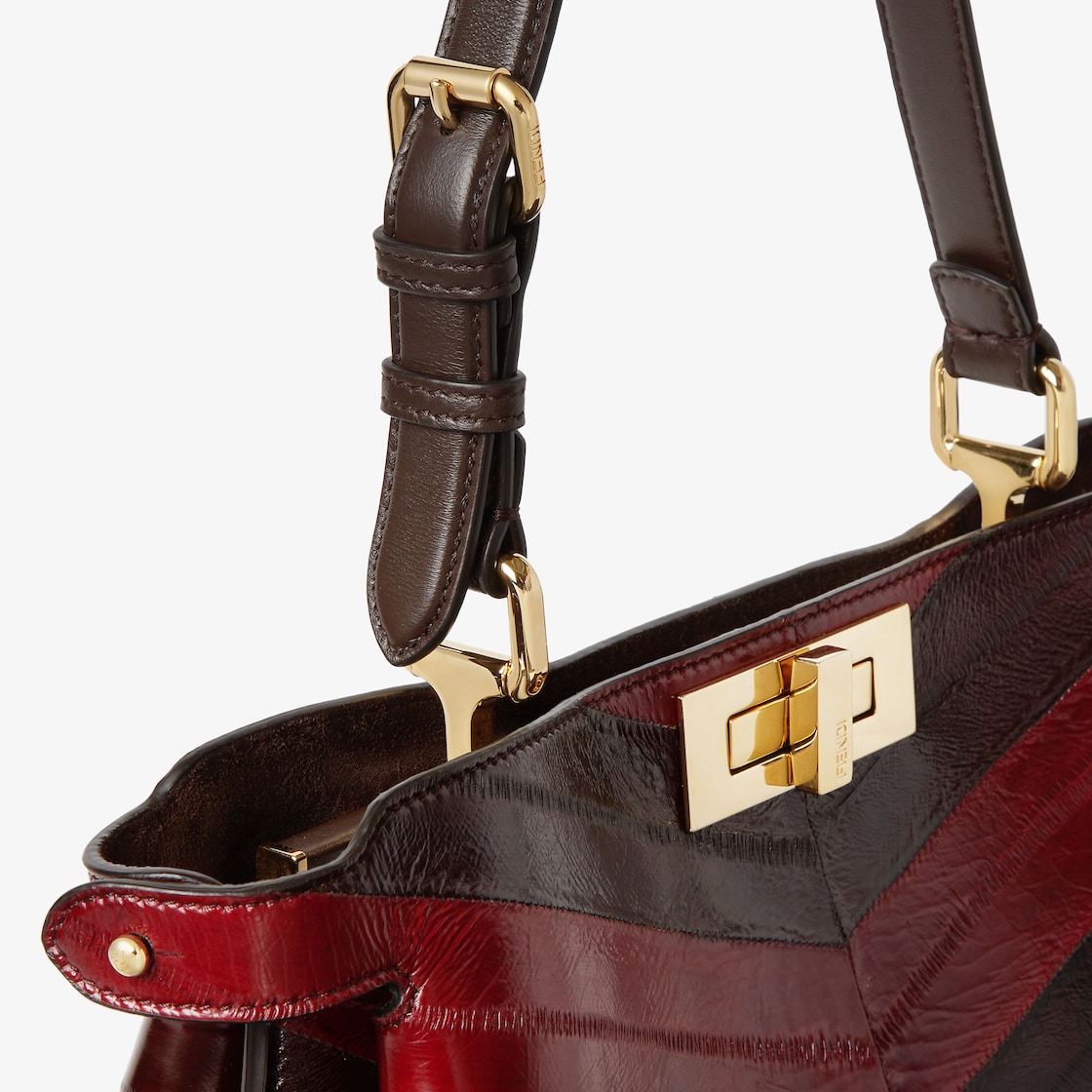 FENDI Peekaboo Soft Medium Two-tone inlaid hagfish leather bag - Image 2